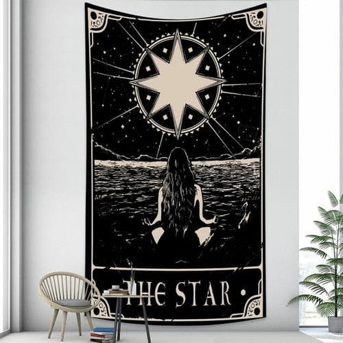 Astrology Moon Phase Tarot Tapestry Wall Hanging Witchcraft Bed Room.