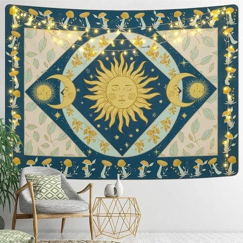 Astrology Moon Phase Tarot Tapestry Wall Hanging Witchcraft Bed Room.