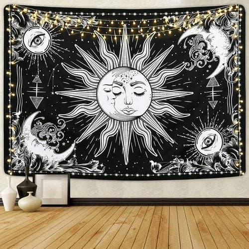 Astrology Moon Phase Tarot Tapestry Wall Hanging Witchcraft Bed Room.