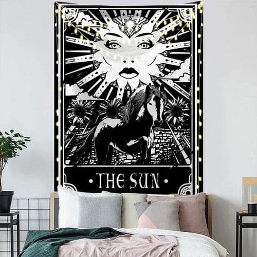 Astrology Moon Phase Tarot Tapestry Wall Hanging Witchcraft Bed Room.