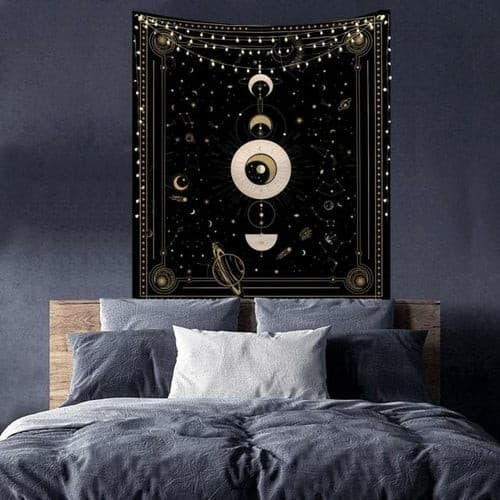 Astrology Moon Phase Tarot Tapestry Wall Hanging Witchcraft Bed Room.