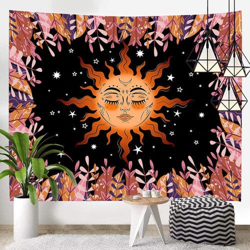 Astrology Moon Phase Tarot Tapestry Wall Hanging Witchcraft Bed Room.