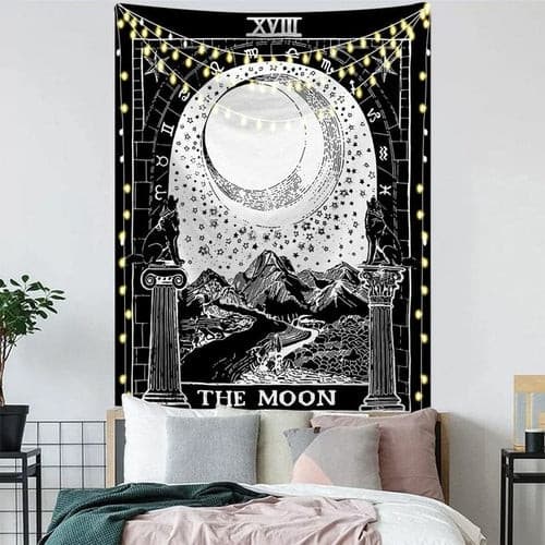 Astrology Moon Phase Tarot Tapestry Wall Hanging Witchcraft Bed Room.