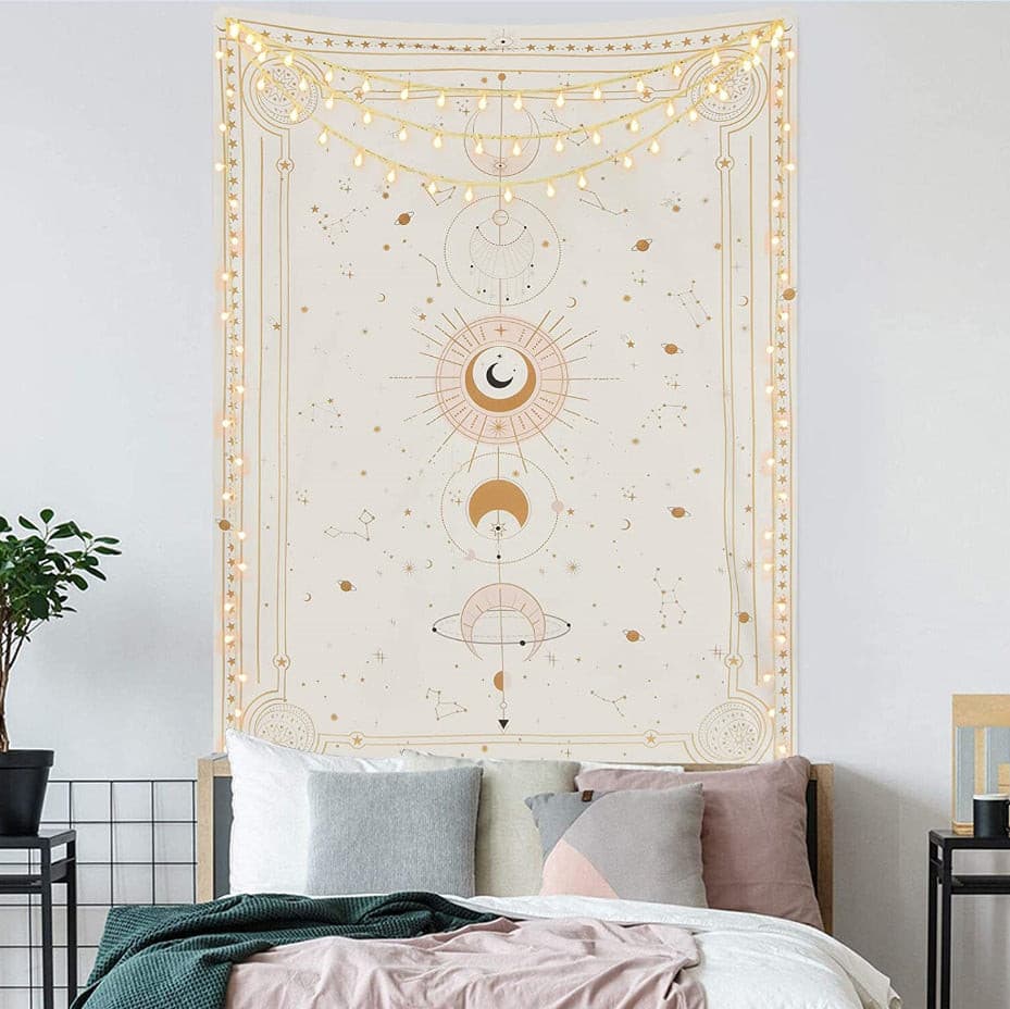 Astrology Moon Phase Tarot Tapestry Wall Hanging Witchcraft Bed Room.