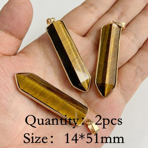 Natural Tiger Eye Stone Pendants Chakra Balancing Healing Jewelry.