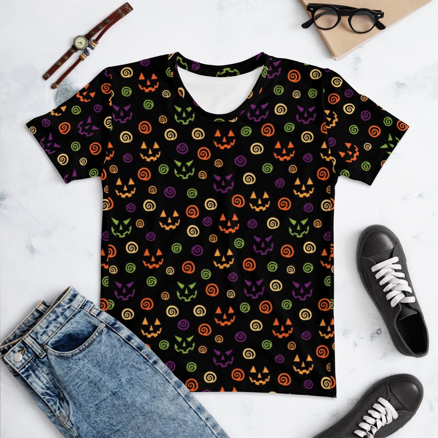 Halloween Jack o lantern print Women's T-shirt.
