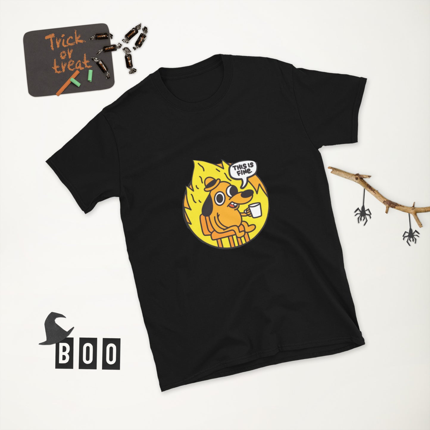 This is Fine -KC Green- Meme Short-Sleeve Unisex T-Shirt.