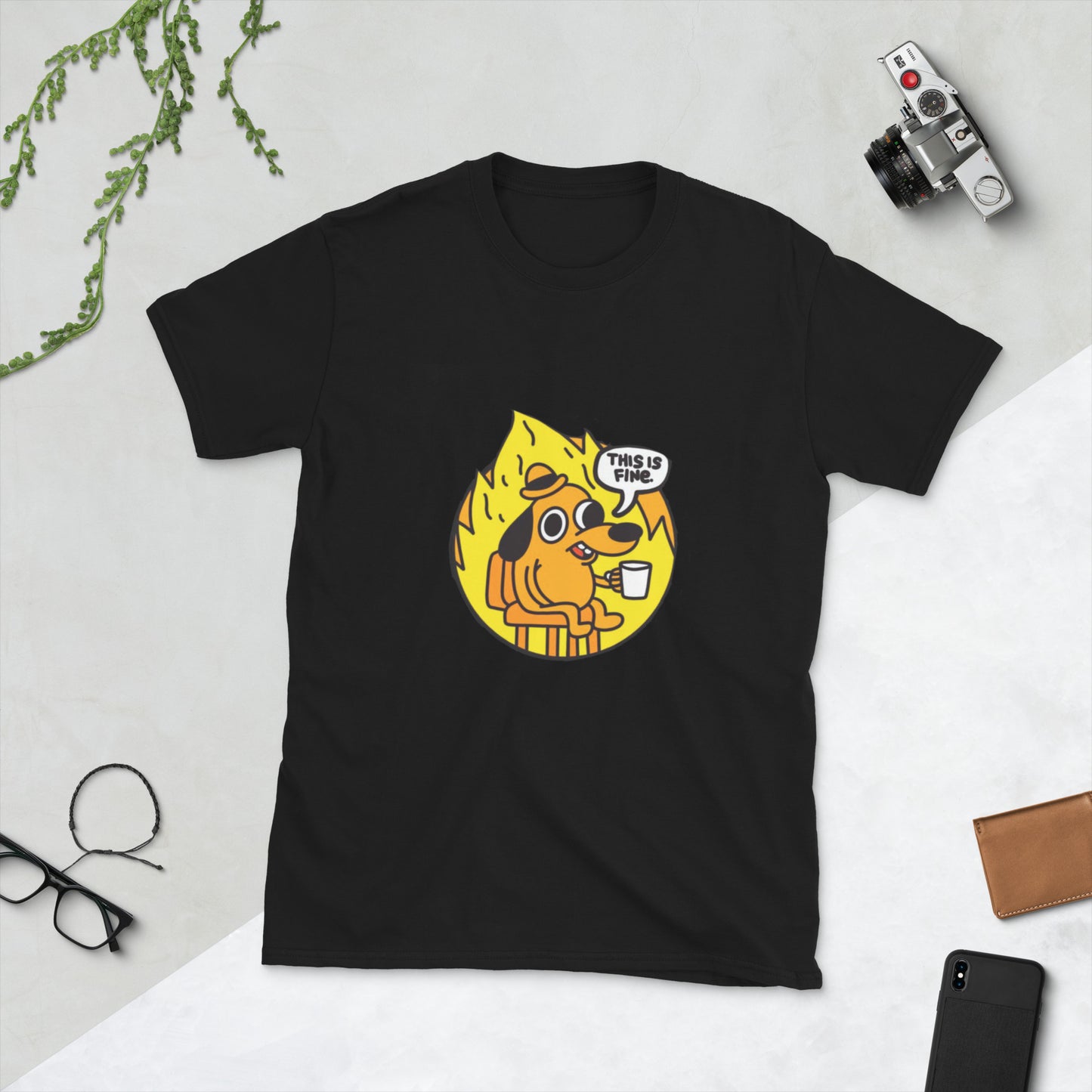 This is Fine -KC Green- Meme Short-Sleeve Unisex T-Shirt.