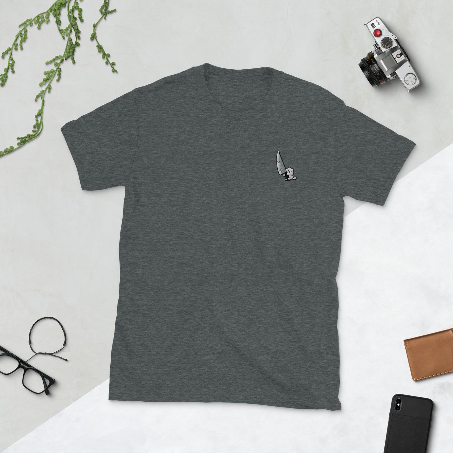 Cute Knife Cat Short-Sleeve Unisex T-Shirt.