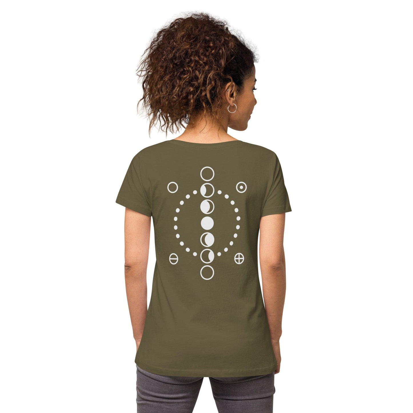 Moon Phases Women’s fitted v-neck t-shirt.