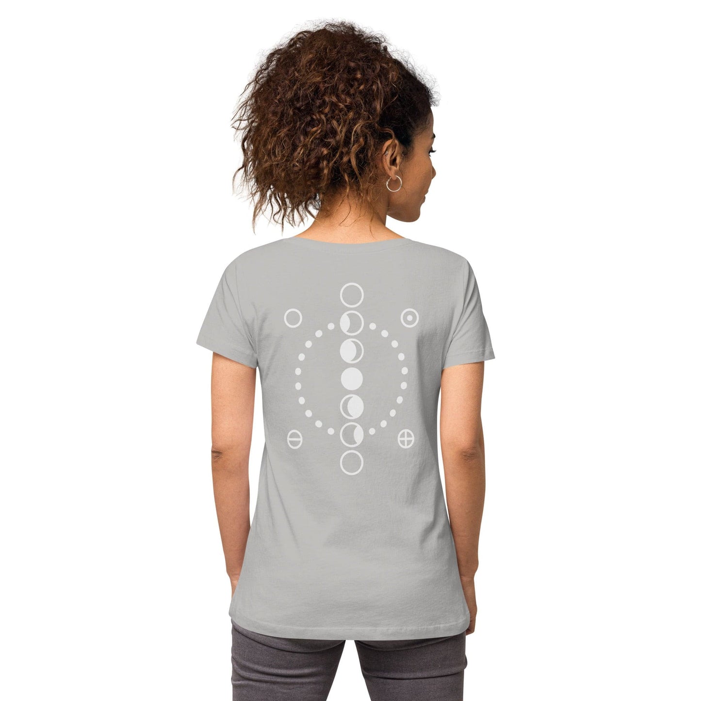 Moon Phases Women’s fitted v-neck t-shirt.