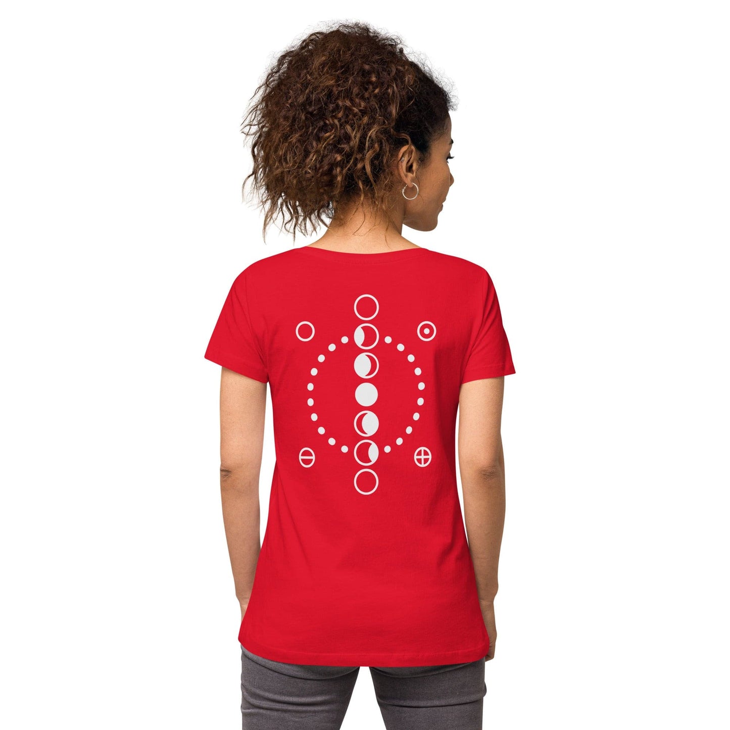 Moon Phases Women’s fitted v-neck t-shirt.