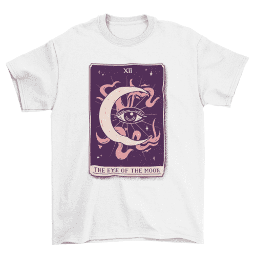 Eye on the moon mystical tarot card t-shirt design.