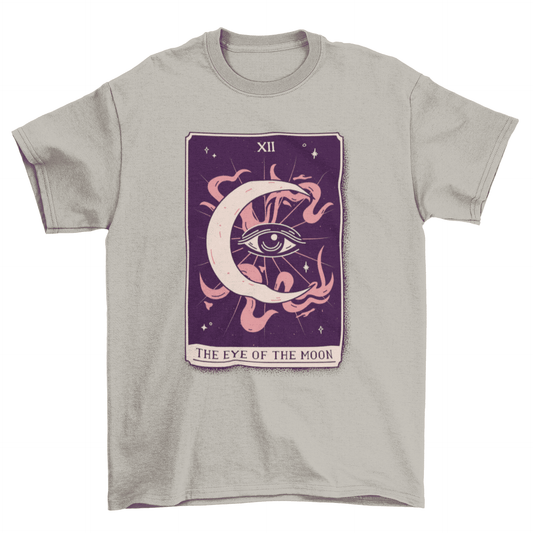 Eye on the moon mystical tarot card t-shirt design.