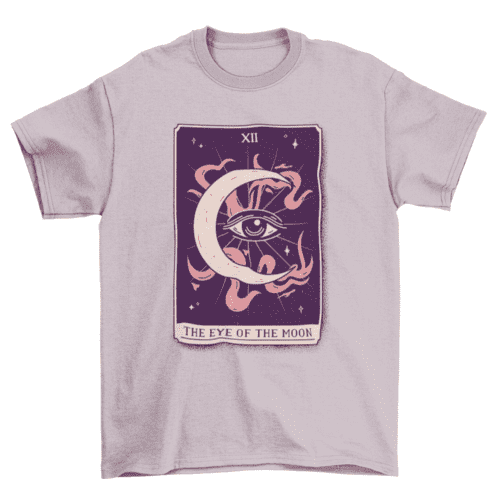 Eye on the moon mystical tarot card t-shirt design.