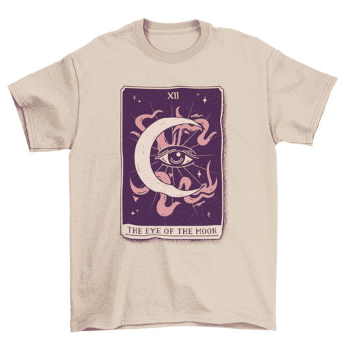 Eye on the moon mystical tarot card t-shirt design.