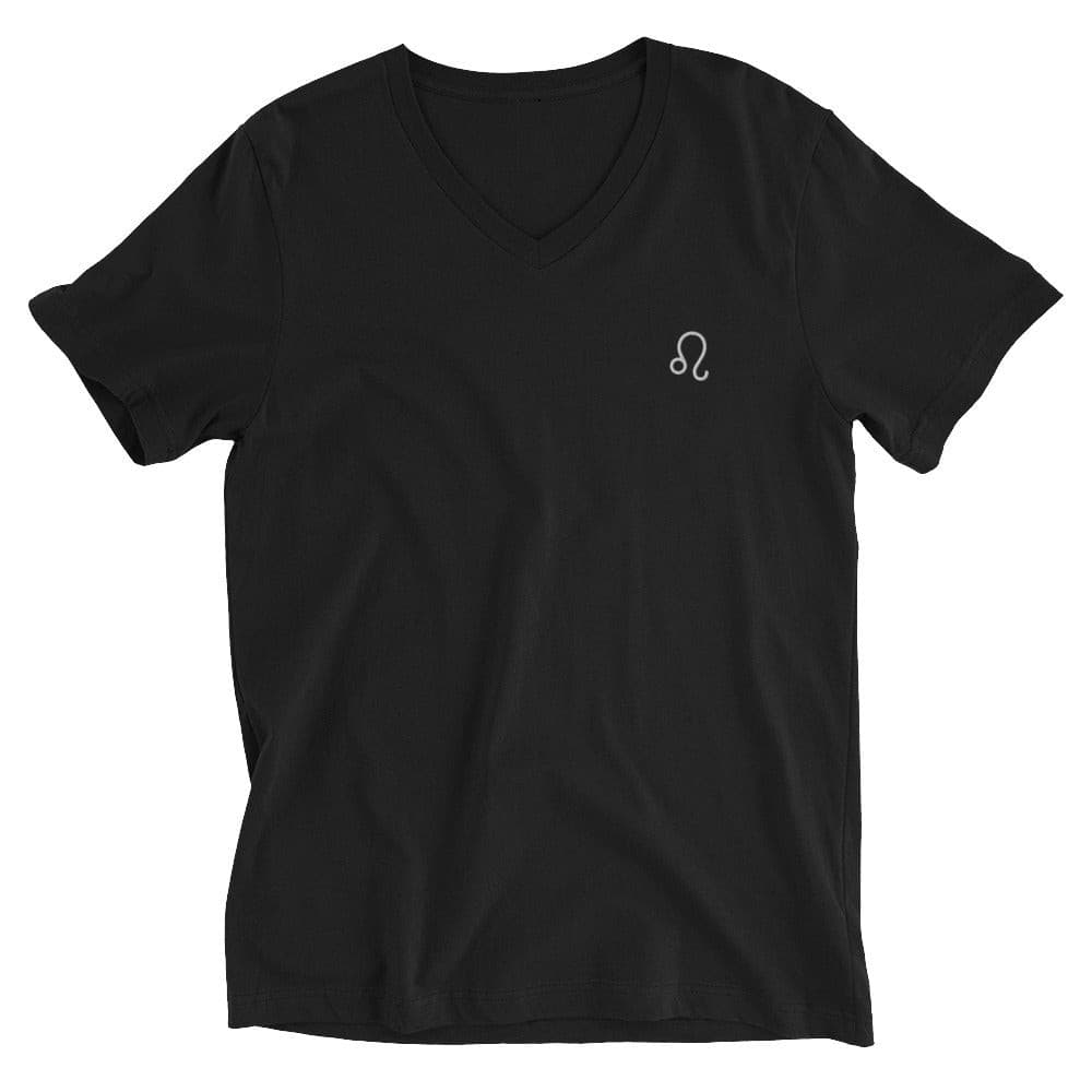 Leo Unisex Short Sleeve V-Neck T-Shirt.