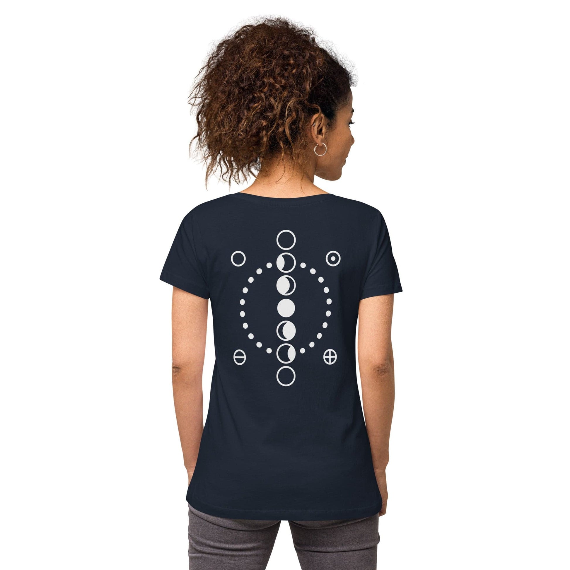 Moon Phases Women’s fitted v-neck t-shirt.